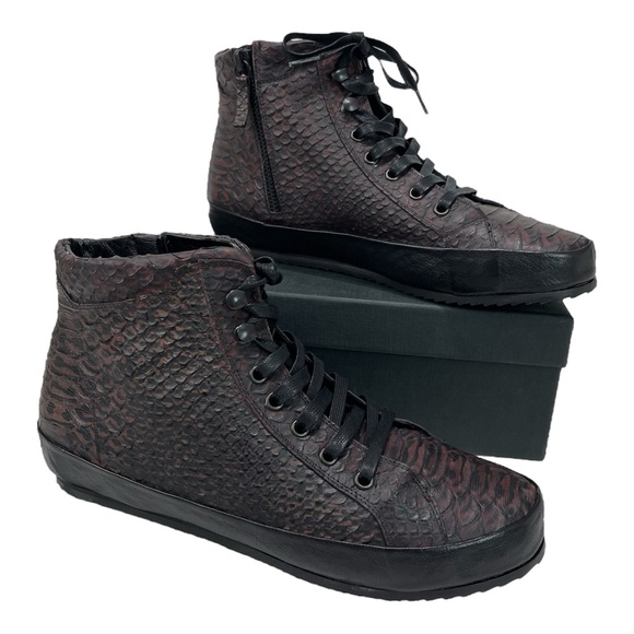 FREDA SALVADOR High Top Sneakers Sneak Burgundy Anaconda Print Women’s Size 9 M - Picture 1 of 16